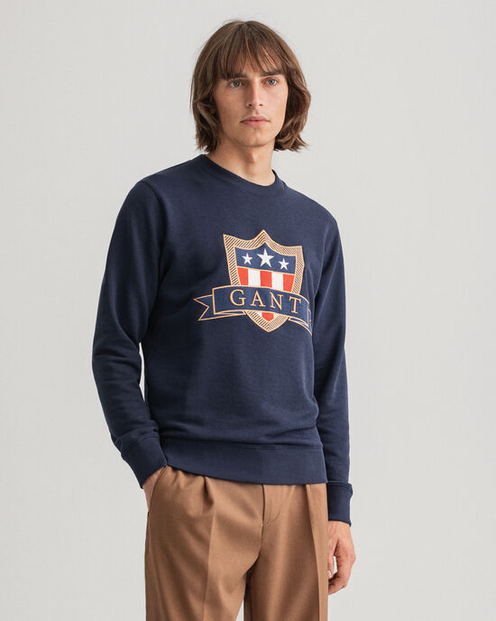 Sweatshirt com decote redondo Banner Shield